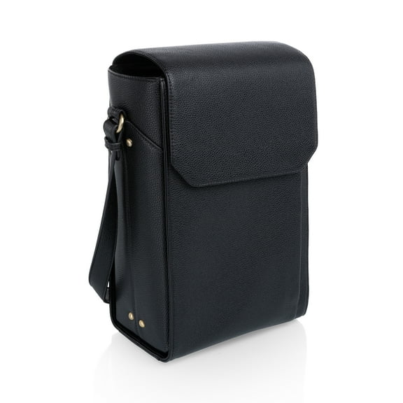 Legacy Barossa Two Bottle Leatherette Wine Tote Bag, Black