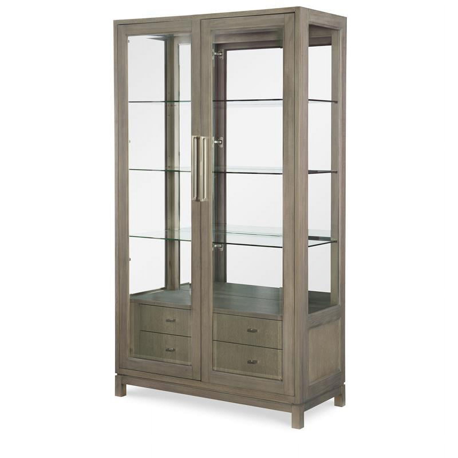 Legacy Classic Highline Bunching Glass Display Cabinet in Greige Wood