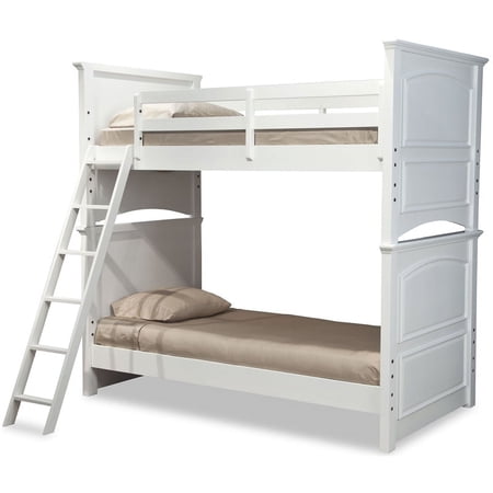 Legacy Classic Madison Twin over Twin Bunk Bed with Ladder in White Color Wood