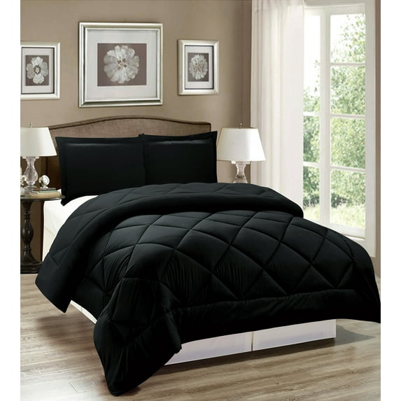 Legacy Decor 2-Piece Down Alternative Reversible Comforter Set, Modern, Diamond Pattern, Polyester, Twin