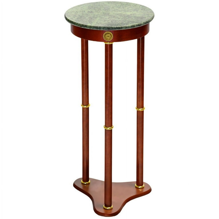 Legacy Decor 28 Inch Cherry Wood Square Plant Stand, Telephone Stand, Vase Stand with Square Green Marble Top Legacy Decor 28 Inch Cherry Wood Square Plant Stand, Telephone Stand, Vase Stand with Square Green Marble Top