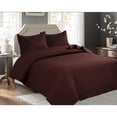 thumbnail image 1 of Legacy Decor 3 Pcs Bedspread Quilt Coverlet Stitched Pinsonic Reversible All Season Oversized Queen Size Brown Color, 1 of 1