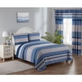 thumbnail image 1 of Legacy Decor 3 Pcs Quilt Reversible Bedspread Coverlet Blue & White Patchwork Design Ultra Soft Microfiber Oversized Queen 100"W x 106"L, All Ages., 1 of 5