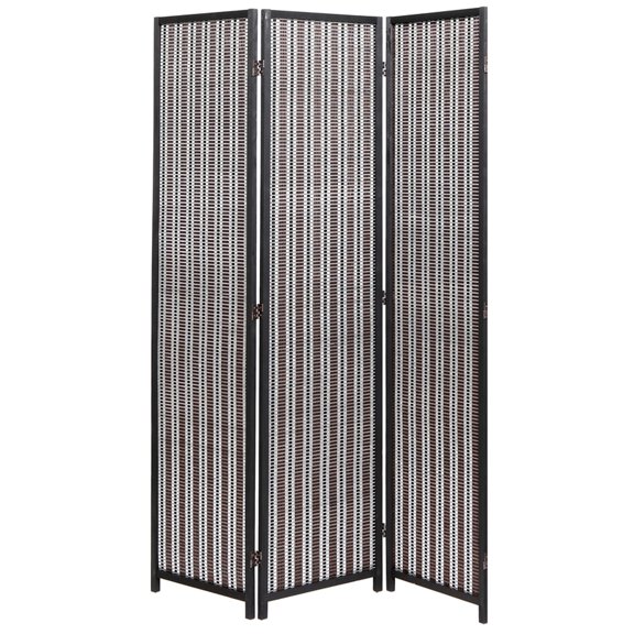 Legacy Decor 3 Panels Room Screen Divider Bamboo Black Color 6ft Tall