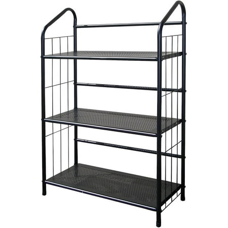 Legacy Decor 3 Tier Metal Utility Standard Bookcase Rack Black Finish 37"H X 26"W X 13"D