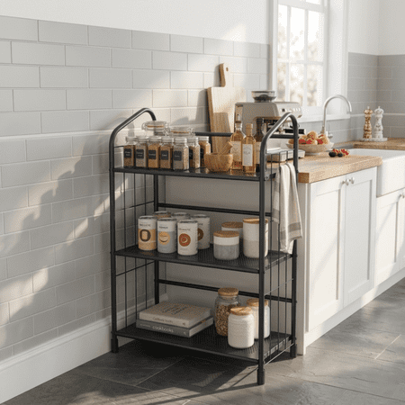 Legacy Decor 3 Tier Metal Utility Standard Bookcase Rack Black Finish 37"H X 26"W X 13"D