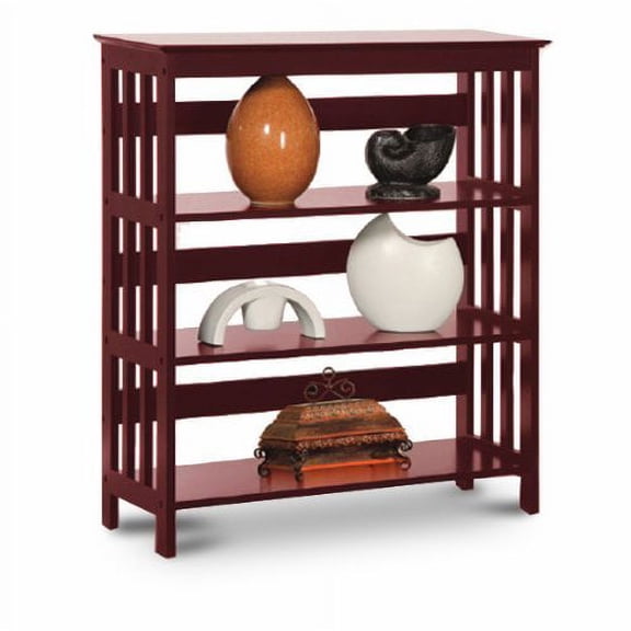 Legacy Decor 3 Tier Wooden Bookshelf / Bookcase Cherry Finish
