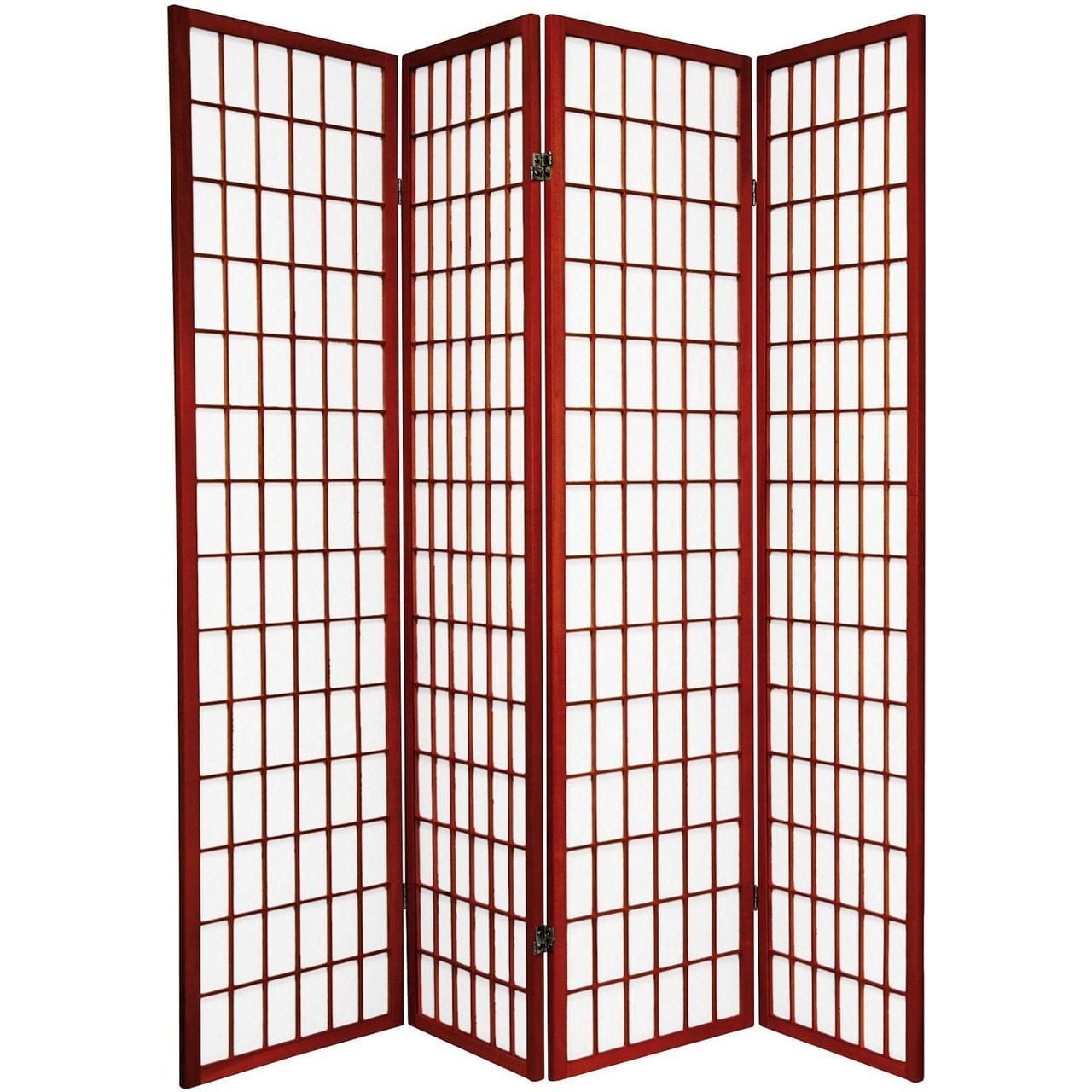 Legacy Decor 4 Panel Japanese Style Room Screen Divider Cherry Color 71" high x 70" Wide