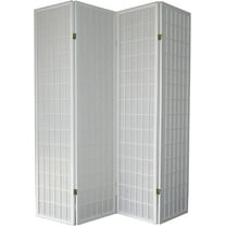 Legacy Decor Room Divider Folding Privacy Screen Japanese Style 4 Panel Freestanding White 70" W x 71" H