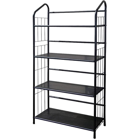 Legacy Decor 4 Tier Metal Utility Bookcase Rack Black Finish 48.5"H X 26"W x 13"D