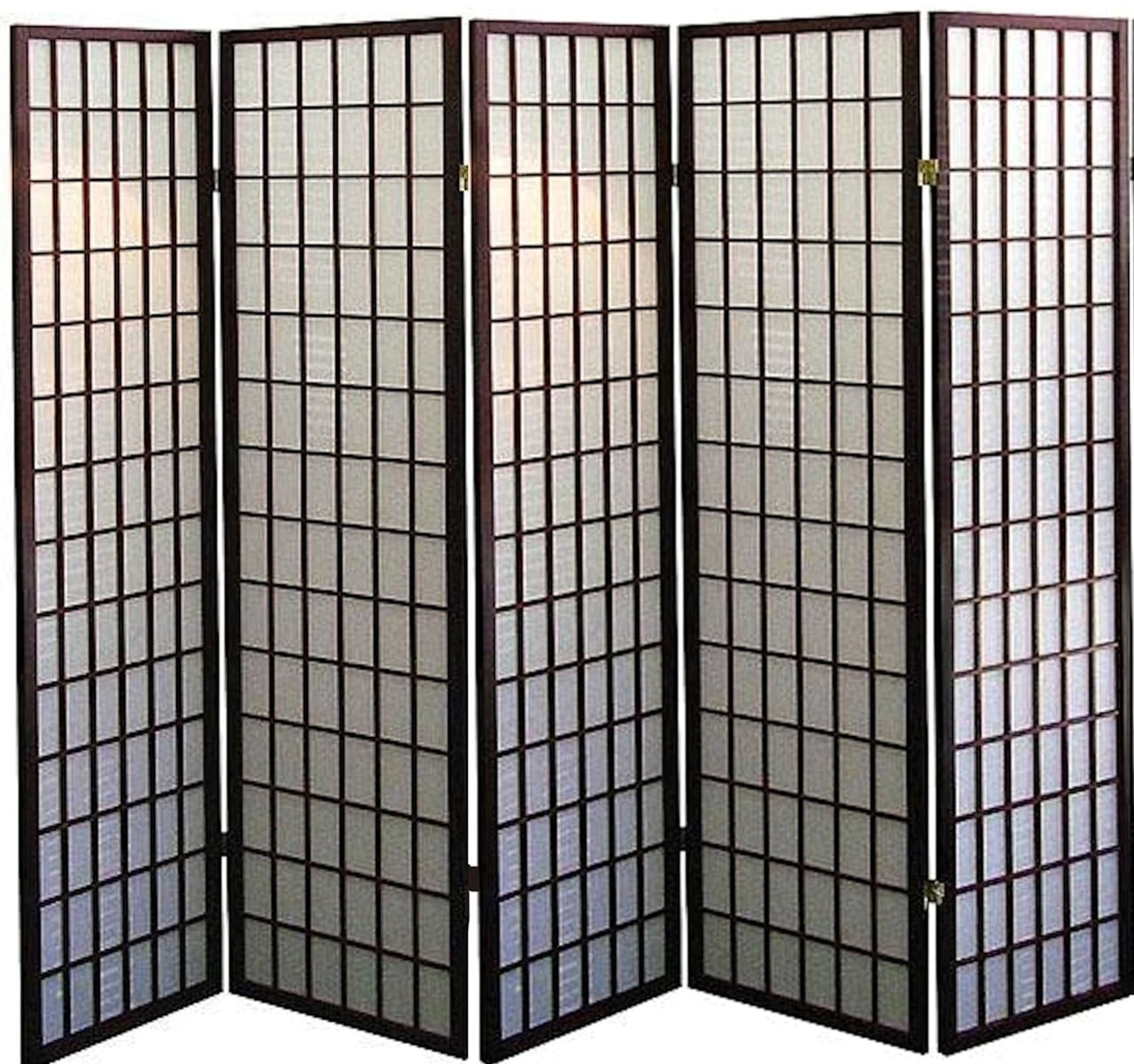 Espresso 5-Panel Shoji Style Folding Room Divider