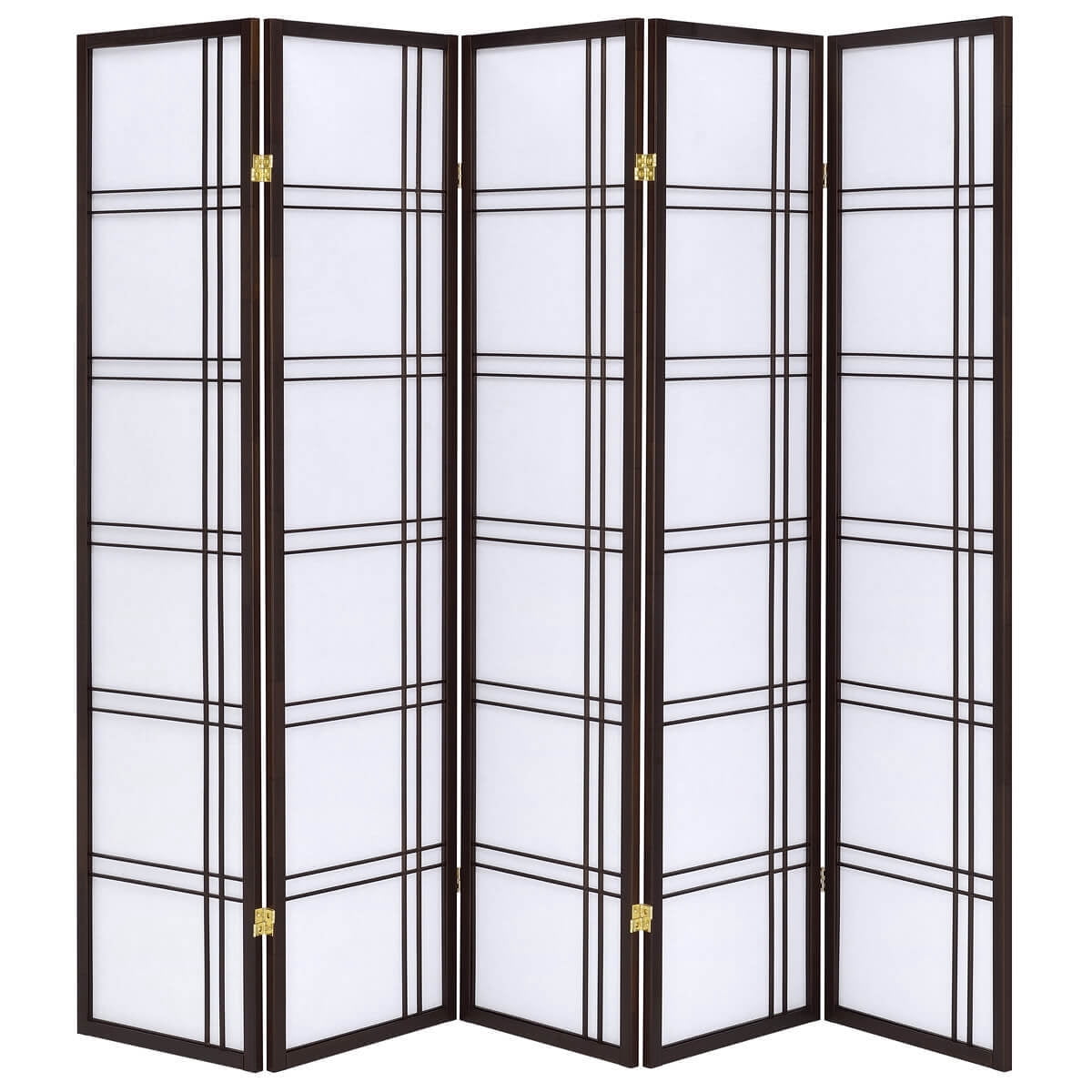 Legacy Decor 5 Panels Room Divider Privacy Screen Lattice Design 5.9 ft Tall x 7.3 ft Wide Espresso