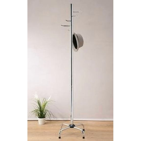 Legacy Decor Coat and Hat Rack 6 Hooks Silver Metal Chrome Finish