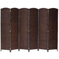 thumbnail image 1 of Legacy Decor 6 Panel Diamond Weave Fiber Room Divider, Brown Color 71" High X 104" Wide, 1 of 2