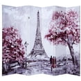 thumbnail image 1 of Legacy Decor 6 Panel Room Divider Privacy Screen Double Side High Quality Digital Print Eiffel Tower Paris Theme, 1 of 4