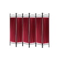 thumbnail image 1 of Legacy Decor 6 Panels Room Dividers Privacy Screen Home Office Fabric Metal, Red Color, Freestanding, 1 of 1