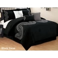 thumbnail image 1 of Legacy Decor 7 PC Black and White Embroidered Microfiber Comforter Set, Queen Size, 1 of 1