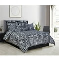 thumbnail image 1 of Legacy Decor 7 PC Black and White Zebra Print Faux Fur Cal King Size Comforter Bedding Set, 1 of 4