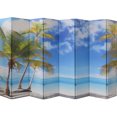 thumbnail image 1 of Legacy Decor 8-Panel Canvas Room Screen Divider Double - Sided Virgin Islands Beach Design, 1 of 1