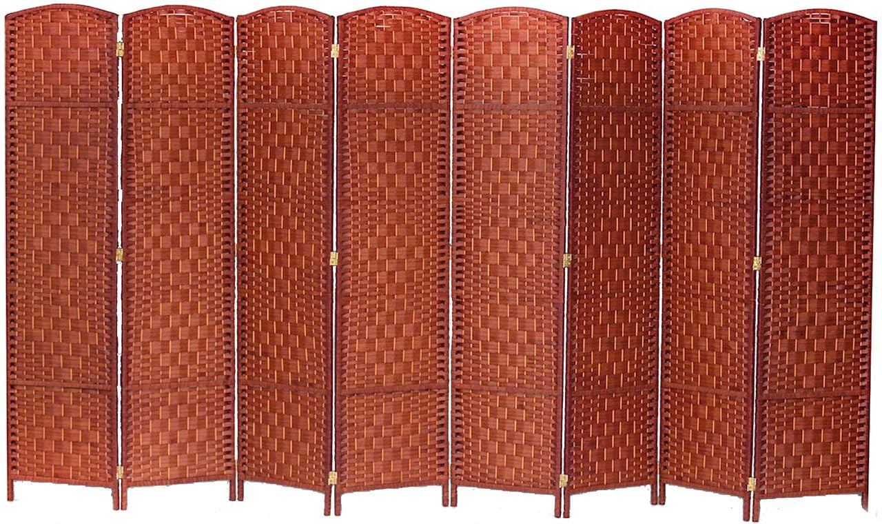 Honey 8-Panel Bamboo Fiber Folding Privacy Screen