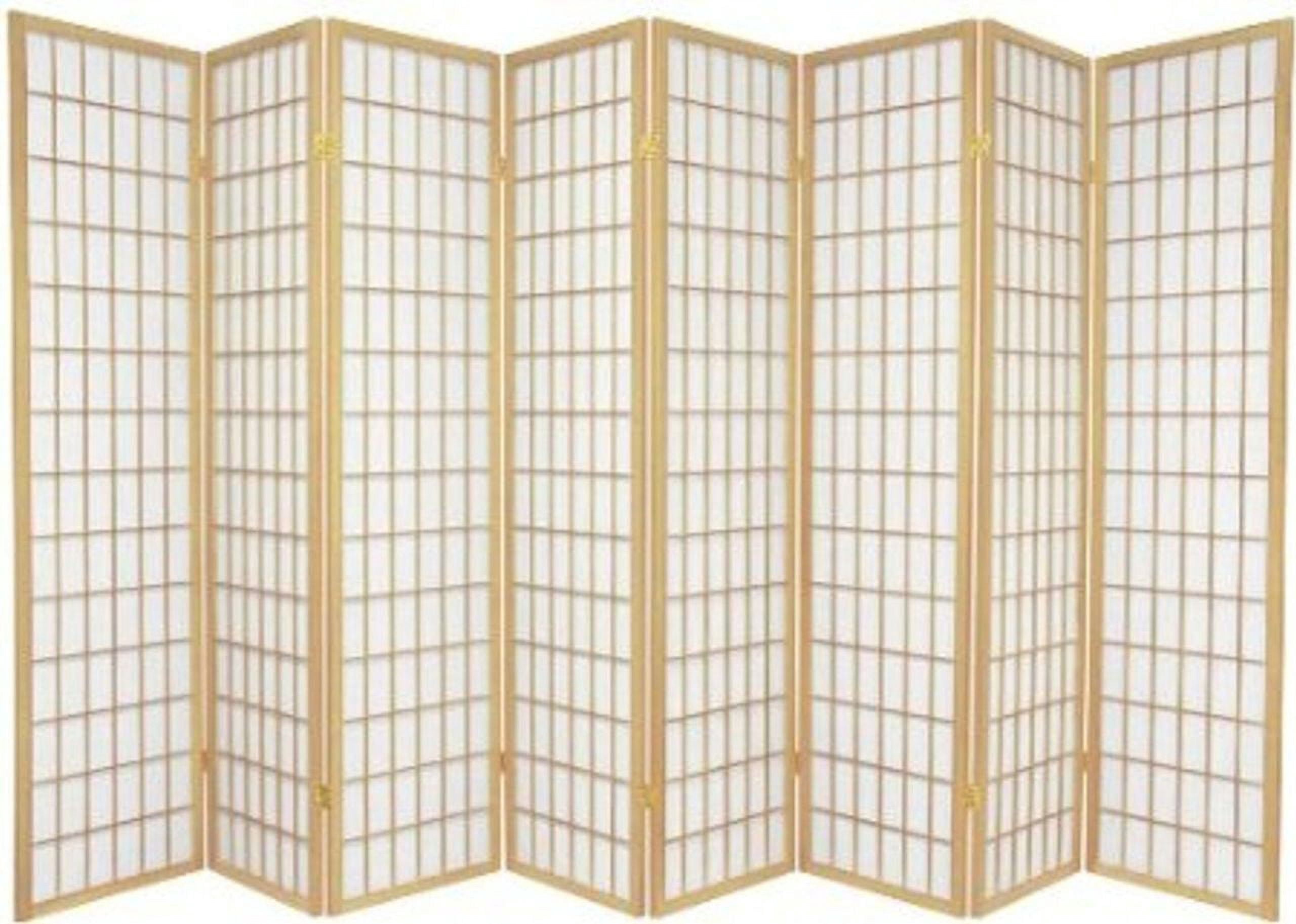 Legacy Decor Japanese Oriental Style 8 Panel Room Divider, 71" Tall, Natural