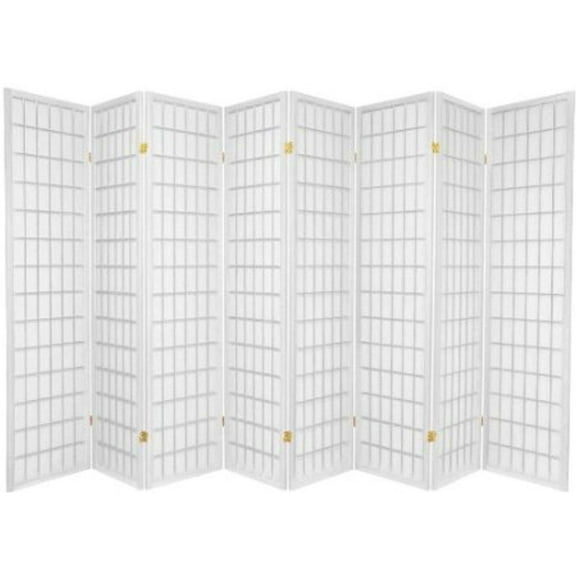Legacy Decor 8 Panel Japanese Oriental Style Room Screen Divider White Color