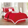 thumbnail image 1 of Legacy Decor 9 pc Pleated Microfiber Comforter Set, Red and White Color, California King Size, 1 of 5