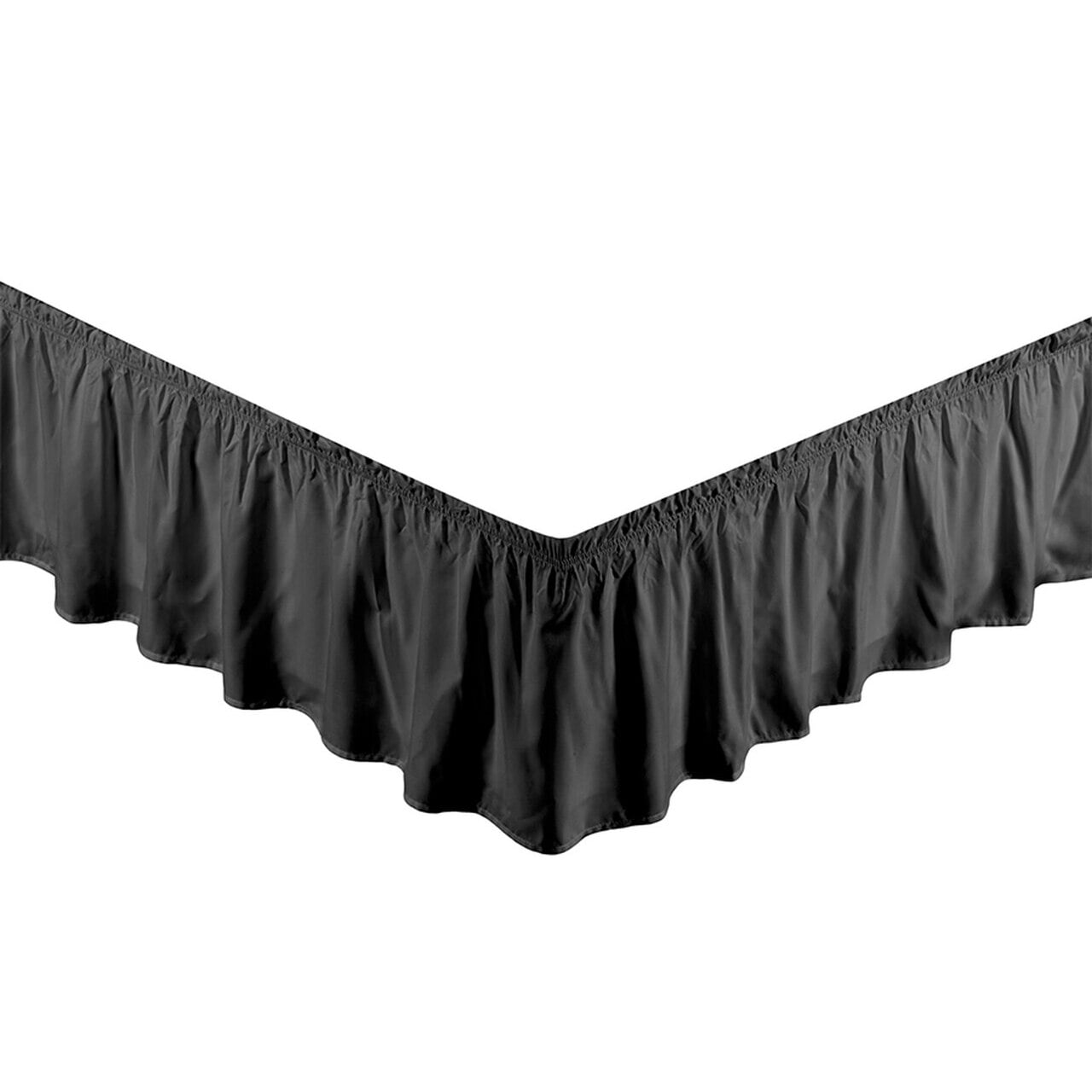 Legacy Decor Bed Skirt Dust Ruffle 100% Brushed Microfiber with 14” Drop, Twin/Full, Black