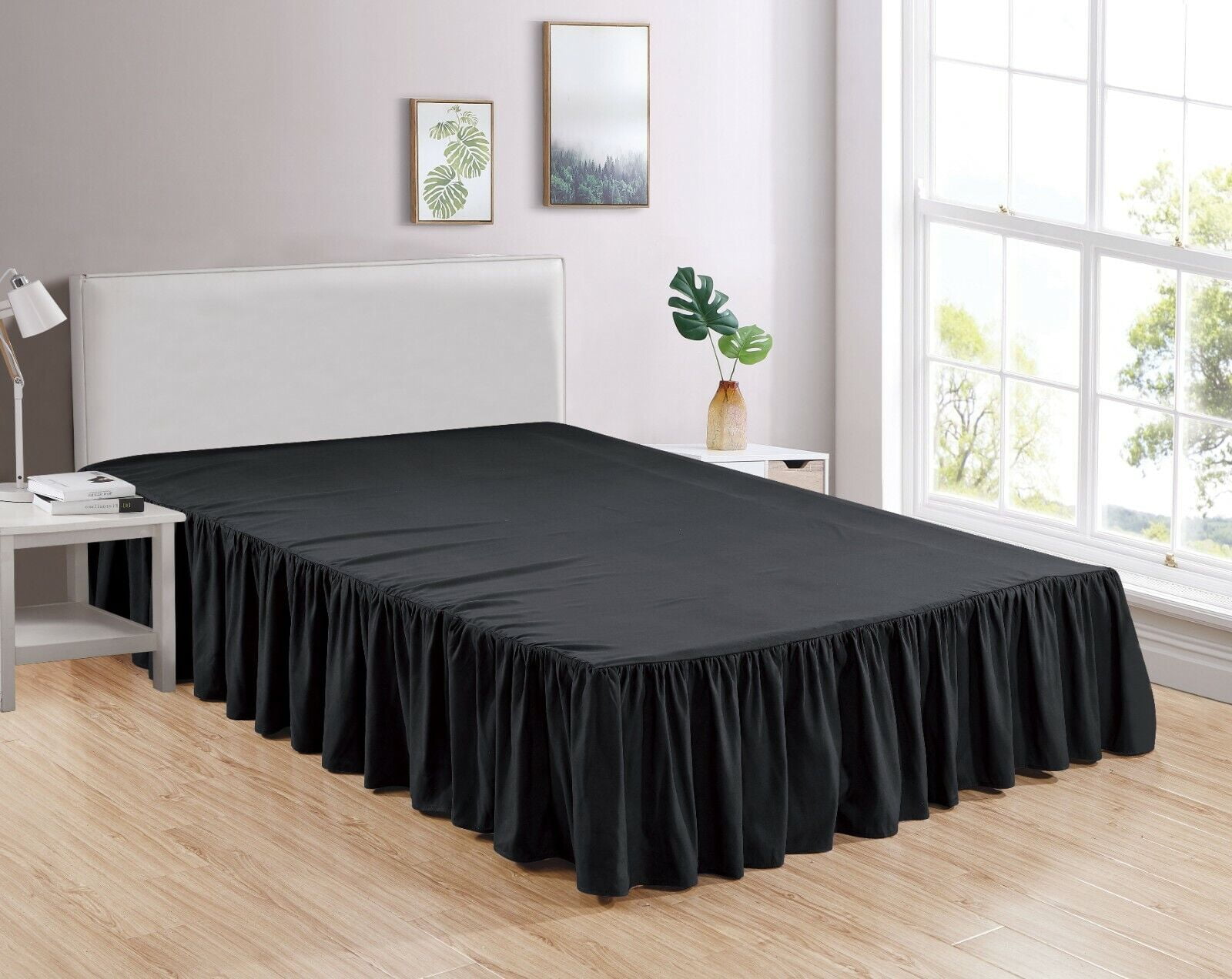 Legacy Decor Bed Skirt Dust Ruffle 100% Brushed Microfiber with 14” Drop