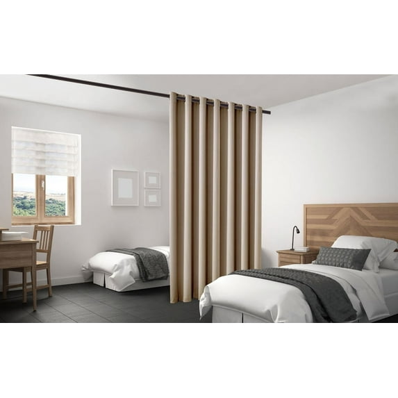 Legacy Decor Blackout Curtain Grommet Top Room Divider, 180" Wide X 96" Tall, Taupe Color, Indoor