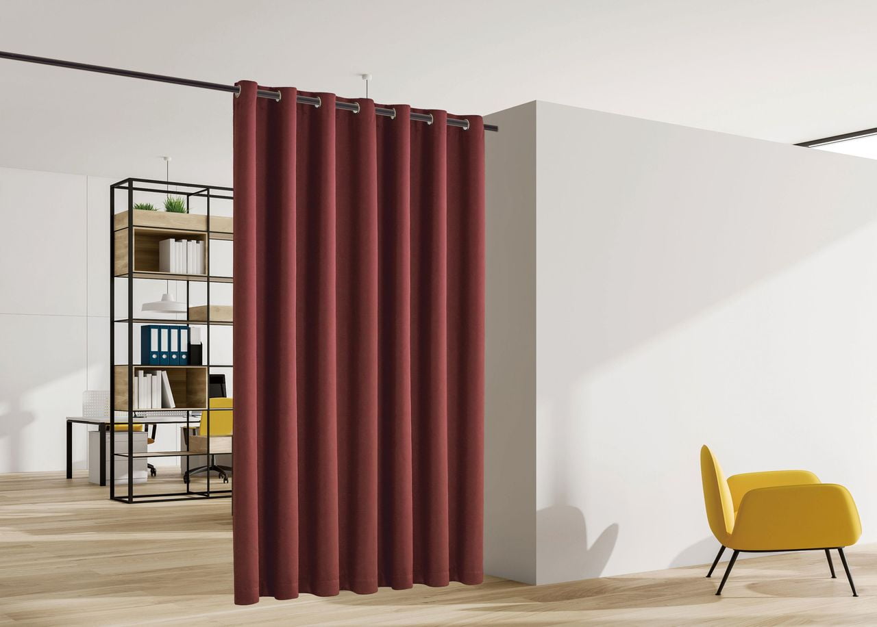 Legacy Decor Blackout Curtain with Grommet Top Room Divider, 48" Wide X 84" Tall, Burgundy Color, Indoor