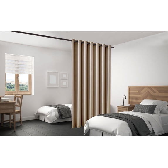 Legacy Decor Blackout Curtain with Grommet Top Room Divider, 48" Wide X 84" Tall, Taupe Color, Indoor