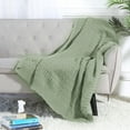 thumbnail image 1 of Legacy Decor Cable Knit Sweater Design Soft Lightweight Throw Blanket, Sage 50” x 60”, 1 of 2