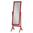 thumbnail image 1 of Legacy Decor Cherry Finish Wood Rectangular Cheval Floor Mirror, Free Standing Mirror, 1 of 4