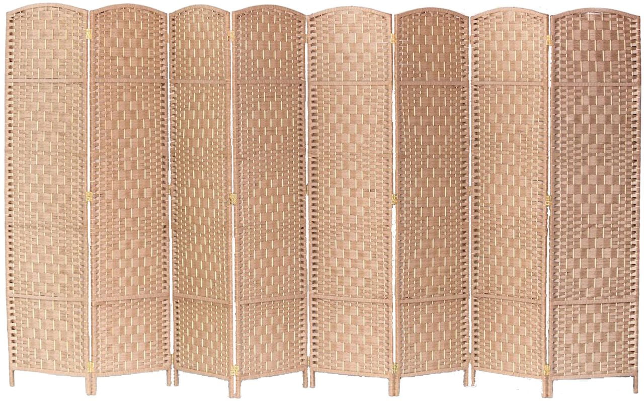Natural Bamboo Fiber 8-Panel Folding Room Divider