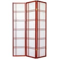thumbnail image 1 of Legacy Decor Double Cross Shoji 3 Panel Room Divider, 71" Tall, Cherry Color, 1 of 5