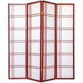thumbnail image 1 of Legacy Decor Double Cross Shoji 4 Panel Room Divider, Cherry, 1 of 6