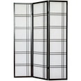 thumbnail image 1 of Legacy Decor Double Cross Shoji Screen 3 Panel Room Divider, 71" Tall, Black, 1 of 6
