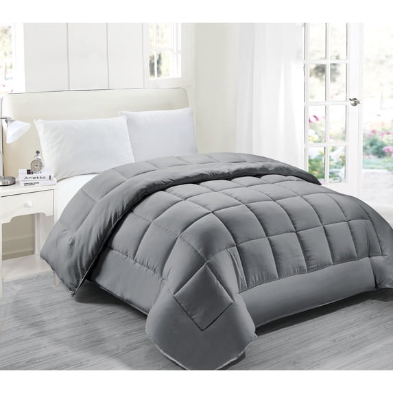Down Alternative King Size Comforter, Hypoallergenic Anti-dust Mite Anti-bacterial, Grey Color