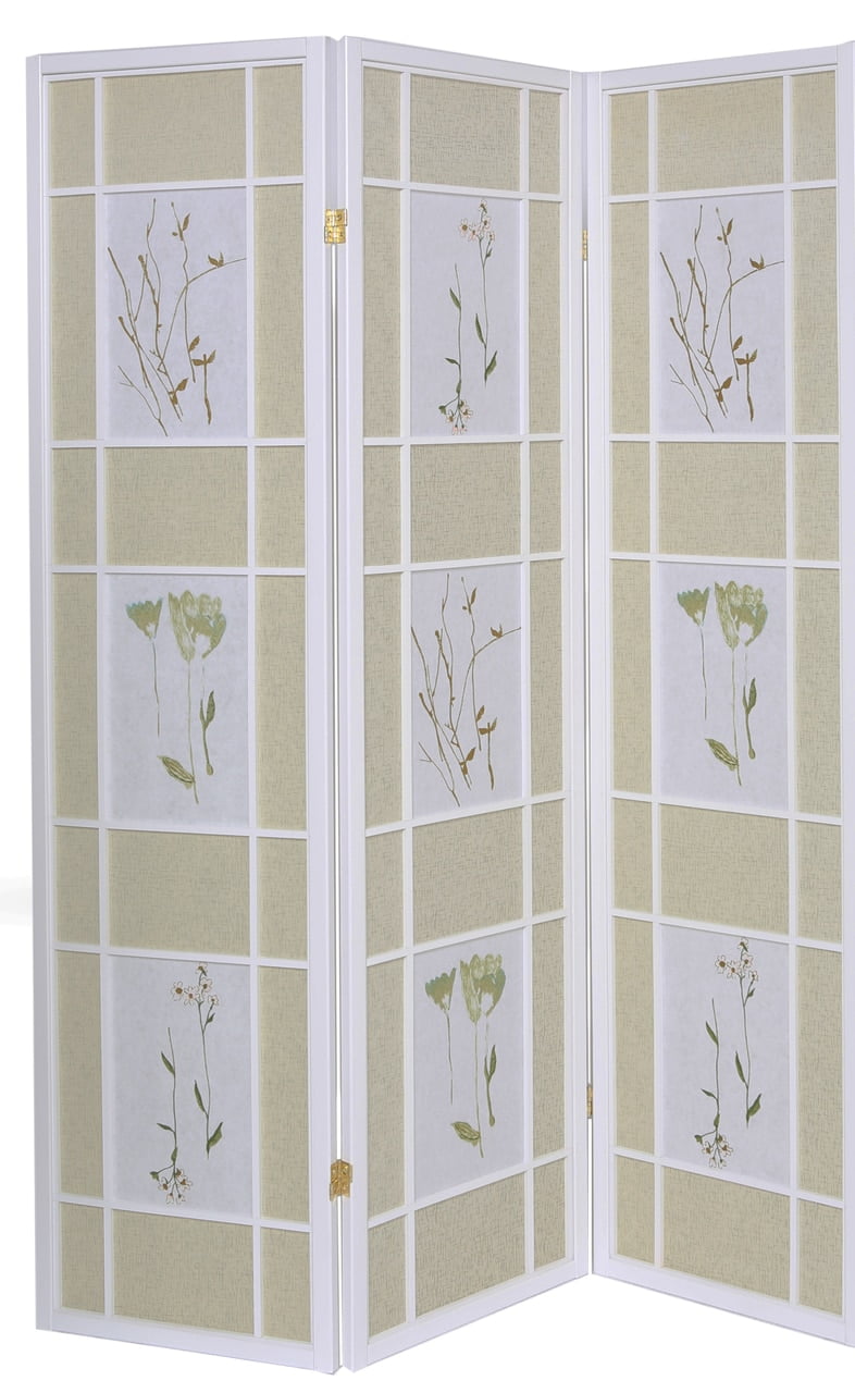 Legacy Decor Floral Accented 3 Panel Room Divider, 71