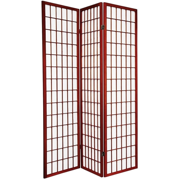 Legacy Decor Japanese Oriental 3 Panel Room Divider, 71" Tall, Cherry