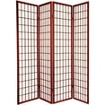thumbnail image 1 of Legacy Decor Japanese Oriental 4 Panel Room Divider, 71" Tall, Cherry, 1 of 2