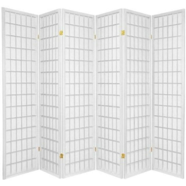 Legacy Decor Japanese Oriental 6 Panel Room Divider, 71" Tall, White