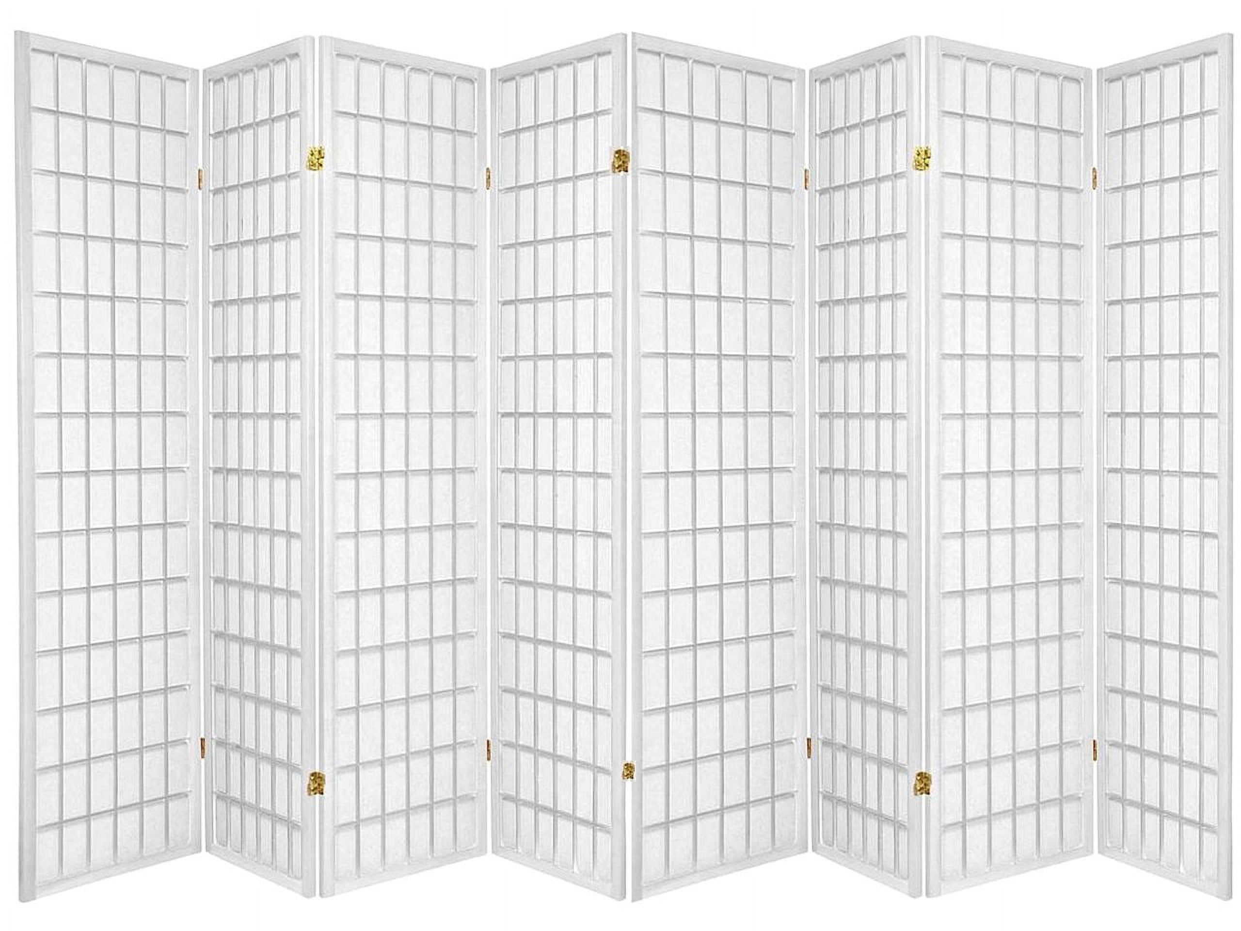 Legacy Decor Japanese Oriental 8 Panel Room Divider, 71" Tall, White Color