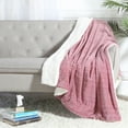 thumbnail image 1 of Legacy Decor Luxury Ultra Plush and Soft Sherpa Fleece Throw Blanket, 52” x 71” Pink, 1 of 3