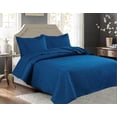 thumbnail image 1 of Legacy Decor Modern Abstract Blue Geometric 3-Piece Reversible Queen Bedspread, 1 of 6
