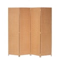 thumbnail image 1 of Legacy Decor Room Divider 4 Panel Weave Design Fiber Beige Color 71" High X 70" Wide, Freestanding, 1 of 4