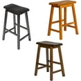 thumbnail image 1 of Legacy Decor Set of 2 Wood Saddleback 18" Dinning Height, Dining Room Stools in Distressed Oak Finish, 1 of 5
