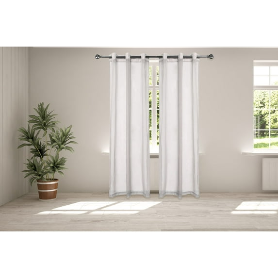 Legacy Decor Sheer Curtains, 2 Panels, Grommet Top, 54" X 96", Ivory Color