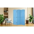 thumbnail image 1 of Legacy Decor Solid Wood Childrens 3 Panel Room Divider 71" Tall, Blue Color, Freestanding, 1 of 2